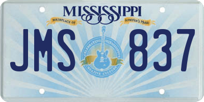 MS license plate JMS837