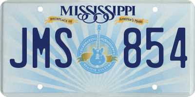 MS license plate JMS854