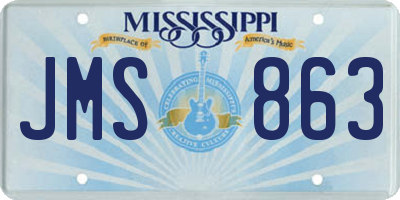MS license plate JMS863