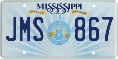 MS license plate JMS867