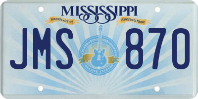 MS license plate JMS870