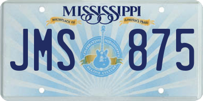 MS license plate JMS875