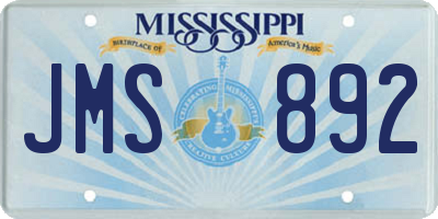 MS license plate JMS892