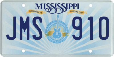 MS license plate JMS910