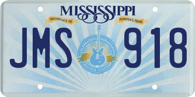 MS license plate JMS918