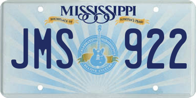 MS license plate JMS922