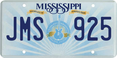 MS license plate JMS925