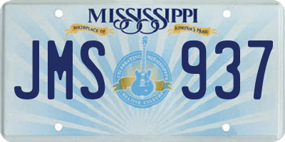 MS license plate JMS937