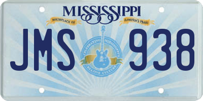 MS license plate JMS938