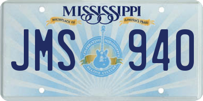 MS license plate JMS940