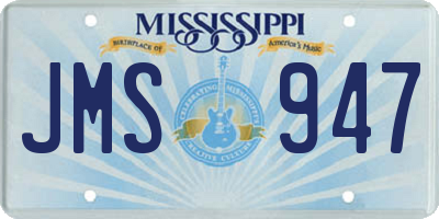 MS license plate JMS947