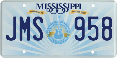 MS license plate JMS958