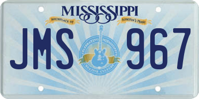 MS license plate JMS967