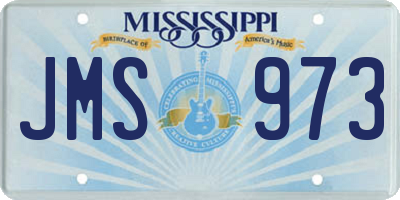 MS license plate JMS973