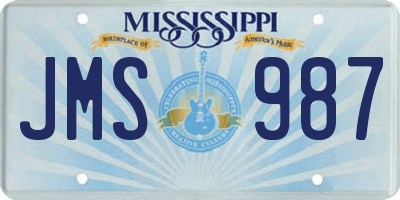 MS license plate JMS987