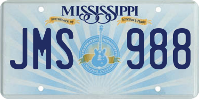 MS license plate JMS988