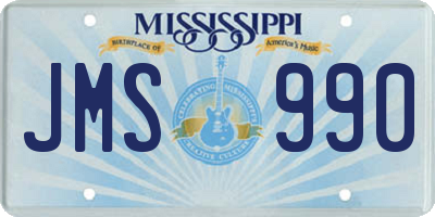 MS license plate JMS990