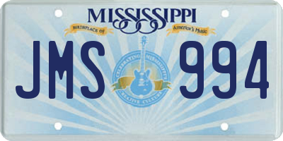 MS license plate JMS994