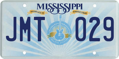 MS license plate JMT029