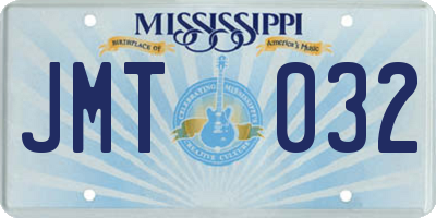 MS license plate JMT032