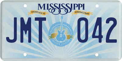 MS license plate JMT042