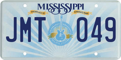 MS license plate JMT049