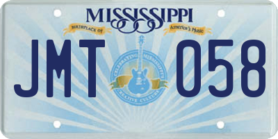 MS license plate JMT058