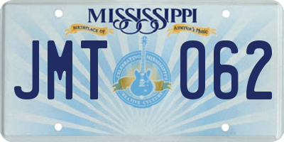 MS license plate JMT062