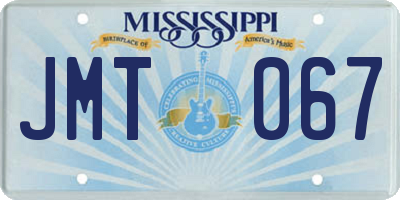 MS license plate JMT067