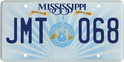 MS license plate JMT068