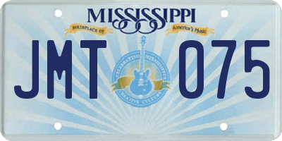MS license plate JMT075