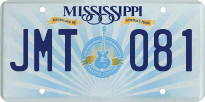 MS license plate JMT081