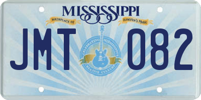 MS license plate JMT082