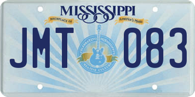 MS license plate JMT083