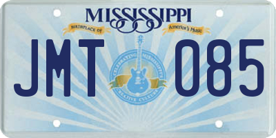 MS license plate JMT085