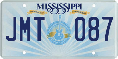 MS license plate JMT087