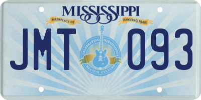 MS license plate JMT093