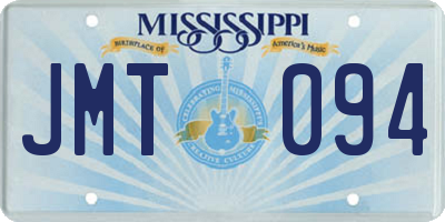 MS license plate JMT094