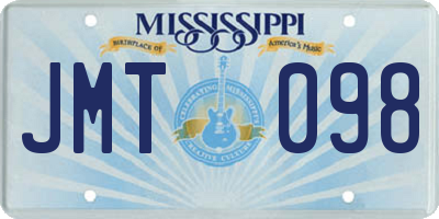 MS license plate JMT098
