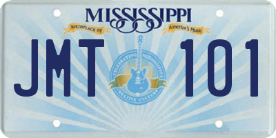MS license plate JMT101