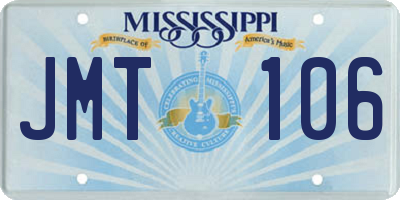 MS license plate JMT106