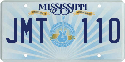 MS license plate JMT110
