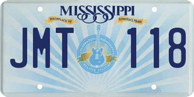 MS license plate JMT118