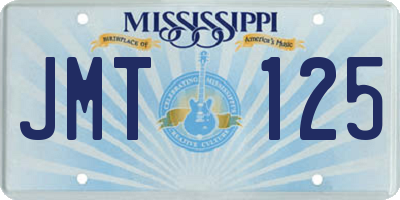 MS license plate JMT125