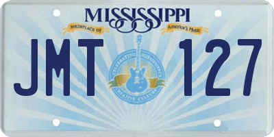 MS license plate JMT127