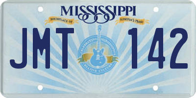 MS license plate JMT142