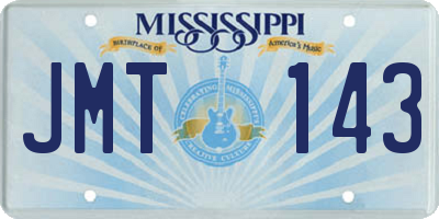 MS license plate JMT143
