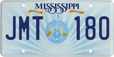 MS license plate JMT180