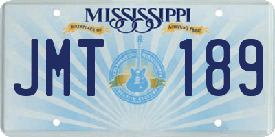 MS license plate JMT189