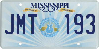 MS license plate JMT193